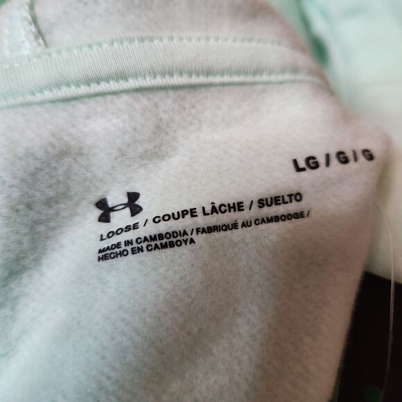 Under Armour Women’s Hoodie Large NWT Turquoise Cotton Blend - Picture 7 of 8
